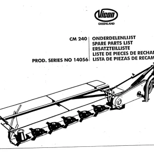 Vicon Cm240 14056 Parts Manual