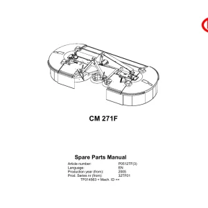 Vicon Cm271F 2005 Parts Manual