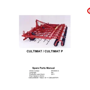 Vicon Cultimat 2011 Parts Manual