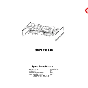 Vicon Duplex 400 2013 Parts Manual