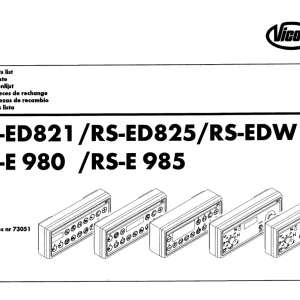 Vicon Ed821 Ed825 Edw E980 E985 Parts Manual