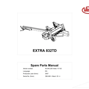 Vicon 832Td 2007 Parts Manual