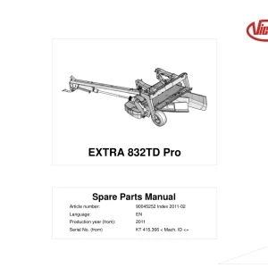 Vicon 832Td Pro 2011 Parts Manual