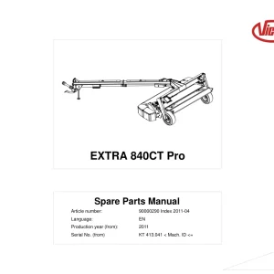 Vicon 840Ct Pro 2011 Parts Manual