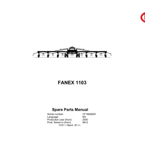 Vicon Fanex 1103 2000 Parts Manual