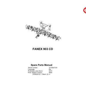 Vicon Fanex 903Cd 2010 Parts Manual