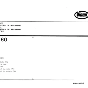 Vicon Hs360 Parts Manual