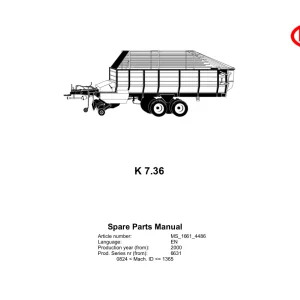 Vicon K7.36 2000 Parts Manual