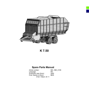 Vicon K7.50 2005 Parts Manual