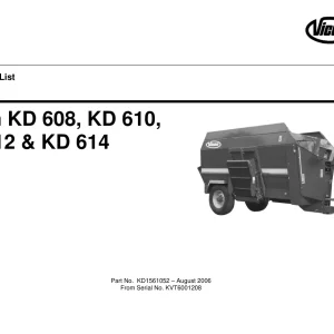 Vicon Kd608 Kd610 Kd612 Kd614 2006 Parts Manual