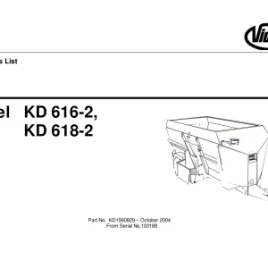 Vicon Kd616 2 Kd618 2 2004 Parts Manual