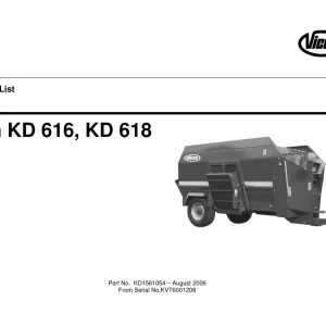 Vicon Kd616 Kd618 2006 Parts Manual
