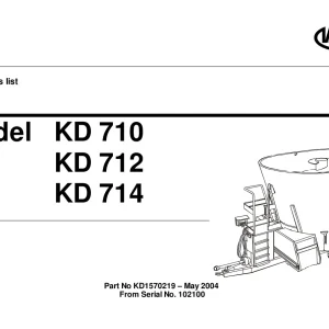 Vicon Kd710 Kd712 Kd714 2004 Parts Manual