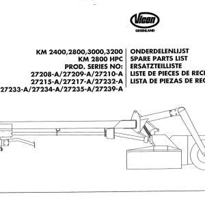 Vicon Km2400 2800 3000 3200 Parts Manual