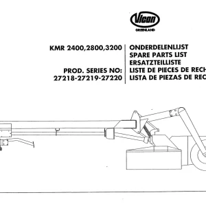 Vicon Kmr2400 2800 3200 Parts Manual