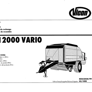 Vicon Lb12000 Vario 1999 Parts Manual