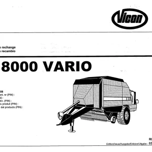 Vicon Lb8000 2000 Parts Manual