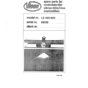 Vicon Ls400 Ls600 Parts Manual