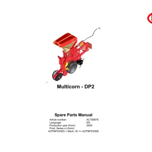 Vicon Multicorn Dp2 2009 Parts Manual
