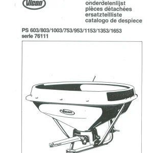 Vicon Ps 603 803 1003 753 953 1153 1353 1653 Parts Manual