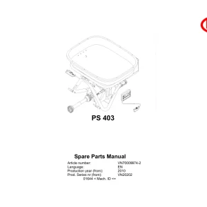 Vicon Ps403 2010 Parts Manual