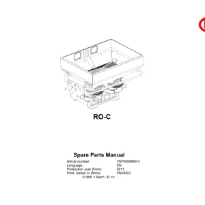 Vicon Ro C 2011 Parts Manual