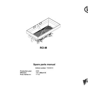 Vicon Ro M 2006 Parts Manual