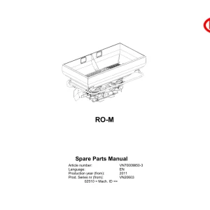 Vicon Ro M 2011 Parts Manual