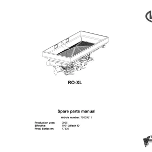 Vicon Ro Xl 2006 Parts Manual