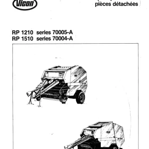 Vicon Rp1210 Rp1510 Parts Manual