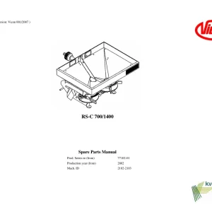 Vicon Rs C 700 1400 2002 Parts Manual