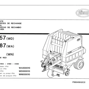 Vicon Rv157 Rv187 Mkii Parts Manual