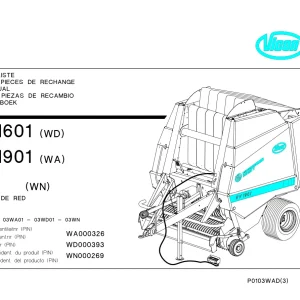 Vicon Rv1601 1901 1901 Parts Manual