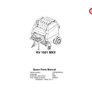 Vicon Rv1601 Mkii 2006 Parts Manual