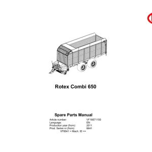 Vicon Rotex 650 2011 Parts Manual