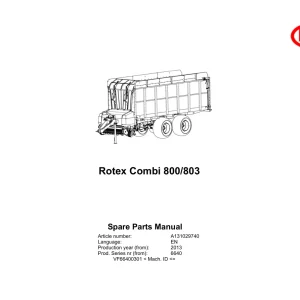 Vicon Rotex 800 803 2013 Parts Manual