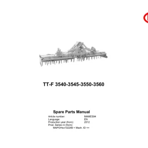 Vicon Tt F3540 F3545 F3550 F3560 2012 Parts Manual