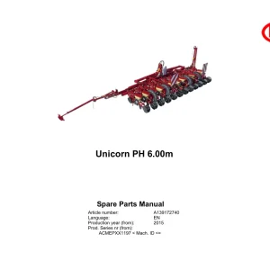Vicon Unicorn Ph 6.00M 2015 Parts Manual