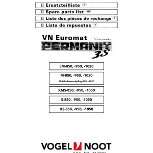 Vogel Noot S850 950 1050 Parts Manual