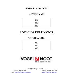 Vogel&Noot Arterra Ms 250 300 400 Parts Manual