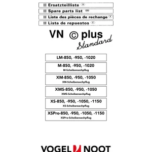 Vogel&Noot Lm M Xm Xms Xs Xs Pro Parts Manual