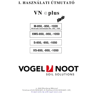 Vogel&Noot M Xms S Xs Parts Manual