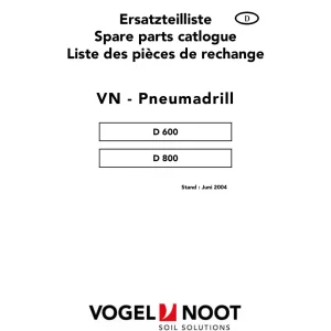 Vogel&Noot Pneumadrill D600 D800 Parts Manual