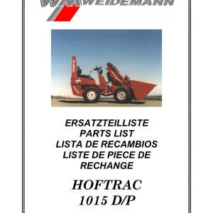 Weidemann 1015D P Hoftrac Parts Manual