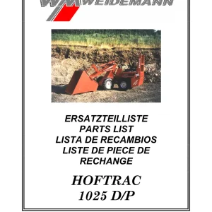 Weidemann 1025 Hoftrac Parts Manual