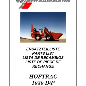 Weidemann 1030 Dp Hoftrac Parts Manual