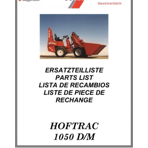 Weidemann 1050 Dm Hoftrac Parts Manual