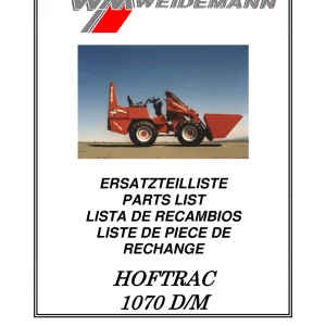 Weidemann 1070 Dm Hoftrac Parts Manual
