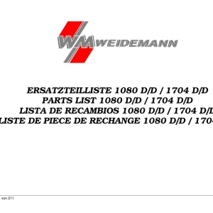 Weidemann 1080 1704 Dd Hoftrac Parts Manual