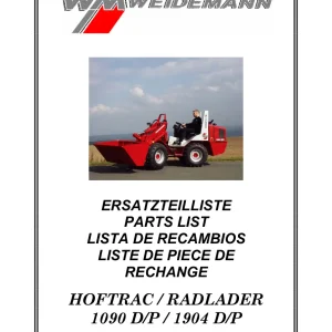 Weidemann 1090 1904 Hoftrac Radlader 1904 Parts Manual